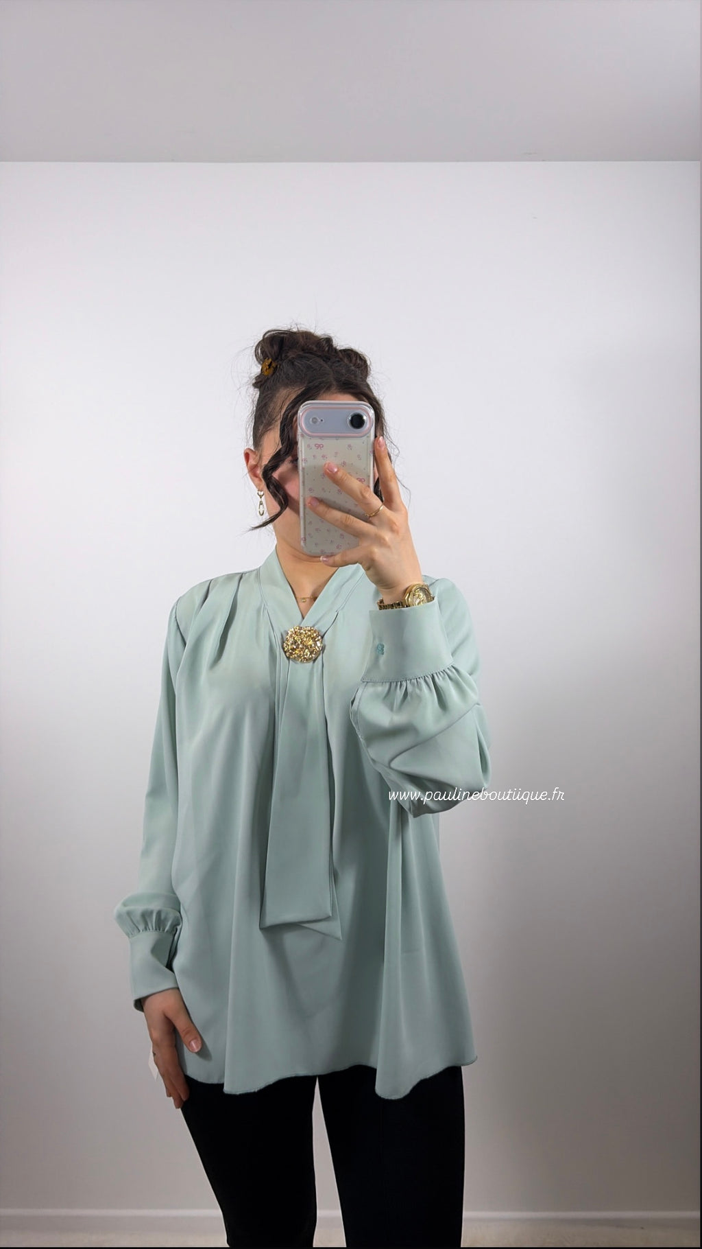 BLOUSE VERT D’EAU